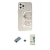 MARSİLYAN™- iPhone 12 Pro Max Kılıf Eksen Asil Prime - Siyah 20D Premium Cam Ekran Koruyucu + Metal Kamera Lens Koruma Cam - KI