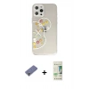 MARSİLYAN™- iPhone 12 Pro Max Kılıf Eksen Asil Prime - Siyah 20D Premium Cam Ekran Koruyucu + Metal Kamera Lens Koruma Cam - GD