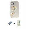 MARSİLYAN™- iPhone 12 Pro Max Kılıf Eksen Asil Prime - Siyah 20D Premium Cam Ekran Koruyucu + Metal Kamera Lens Koruma Cam - KI