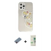 MARSİLYAN™- iPhone 12 Pro Max Kılıf Eksen Asil Prime - Siyah 20D Premium Cam Ekran Koruyucu + Metal Kamera Lens Koruma Cam - KI