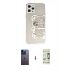 MARSİLYAN™- iPhone 12 Pro Max Kılıf Eksen Asil Prime - Siyah 20D Premium Cam Ekran Koruyucu + Neon Fosforlu Kamera Lens - MI