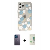 MARSİLYAN™- iPhone 12 Pro Max Kılıf Eksen Asil Prime - Siyah 20D Premium Cam Ekran Koruyucu + Neon Fosforlu Kamera Lens - MI
