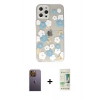 MARSİLYAN™- iPhone 12 Pro Max Kılıf Eksen Asil Prime - Siyah 20D Premium Cam Ekran Koruyucu + Neon Fosforlu Kamera Lens - SI