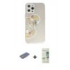 MARSİLYAN™- iPhone 12 Pro Max Kılıf Eksen Asil Prime - Siyah 20D Premium Cam Ekran Koruyucu + Renkli Kamera Lens Koruma Cam - PE