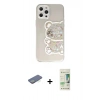 MARSİLYAN™- iPhone 12 Pro Max Kılıf Eksen Asil Prime - Siyah 20D Premium Cam Ekran Koruyucu + Renkli Kamera Lens Koruma Cam - YL