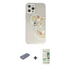 MARSİLYAN™- iPhone 12 Pro Max Kılıf Eksen Asil Prime - Siyah 20D Premium Cam Ekran Koruyucu + Renkli Kamera Lens Koruma Cam - SI