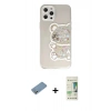 MARSİLYAN™- iPhone 12 Pro Max Kılıf Eksen Asil Prime - Siyah 20D Premium Cam Ekran Koruyucu + Shine Kamera Lens Koruma Cam - GS
