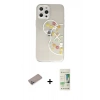 MARSİLYAN™- iPhone 12 Pro Max Kılıf Eksen Asil Prime - Siyah 20D Premium Cam Ekran Koruyucu + Shine Kamera Lens Koruma Cam - SABE