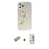 MARSİLYAN™- iPhone 12 Pro Max Kılıf Eksen Asil Prime - Siyah 20D Premium Cam Ekran Koruyucu + Shine Kamera Lens Koruma Cam - SABE