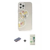 MARSİLYAN™- iPhone 12 Pro Max Kılıf Eksen Asil Prime - Siyah 20D Premium Cam Ekran Koruyucu + Renkli Kamera Lens Koruma Cam - TU
