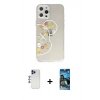 MARSİLYAN™- iPhone 12 Pro Max Kılıf Eksen Asil Prime - Siyah 34D Izgaralı Cam + Shine Kamera Lens - LT