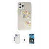 MARSİLYAN™- iPhone 12 Pro Max Kılıf Eksen Asil Prime - Siyah 34D Izgaralı Cam + Shine Kamera Lens - LT