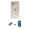 MARSİLYAN™- iPhone 12 Pro Max Kılıf Eksen Asil Prime - Siyah 34D Izgaralı Cam + Metal Kamera Lens Koruma Cam - GD