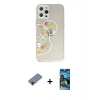 MARSİLYAN™- iPhone 12 Pro Max Kılıf Eksen Asil Prime - Siyah 34D Izgaralı Cam + Metal Kamera Lens Koruma Cam - KI