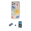 MARSİLYAN™- iPhone 12 Pro Max Kılıf Eksen Asil Prime - Siyah 34D Izgaralı Cam + Shine Kamera Lens Koruma Cam - GD