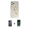 MARSİLYAN™- iPhone 12 Pro Max Kılıf Eksen Asil Prime - Siyah 360 Mat Full Body Arka Koruyucu + Neon Fosforlu Kamera Lens - MI
