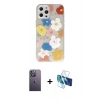 MARSİLYAN™- iPhone 12 Pro Max Kılıf Eksen Asil Prime - Siyah 3D Antistatik Cam Ekran Koruyucu + Neon Fosforlu Kamera Lens - BZ