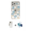 MARSİLYAN™- iPhone 12 Pro Max Kılıf Eksen Asil Prime - Siyah 3D Antistatik Cam Ekran Koruyucu + Shine Kamera Lens - GD