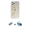 MARSİLYAN™- iPhone 12 Pro Max Kılıf Eksen Asil Prime - Siyah 3D Antistatik Cam Ekran Koruyucu + Shine Kamera Lens Koruma Cam - GS