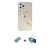 MARSİLYAN™- iPhone 12 Pro Max Kılıf Eksen Asil Prime - Siyah 3D Antistatik Cam Ekran Koruyucu + Shine Kamera Lens Koruma Cam - GS