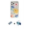 MARSİLYAN™- iPhone 12 Pro Max Kılıf Eksen Asil Prime - Siyah 3D Antistatik Cam Ekran Koruyucu + Shine Kamera Lens Koruma Cam - GS
