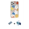 MARSİLYAN™- iPhone 12 Pro Max Kılıf Eksen Asil Prime - Siyah 3D Antistatik Cam Ekran Koruyucu + Shine Kamera Lens Koruma Cam - GS