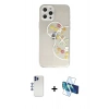MARSİLYAN™- iPhone 12 Pro Max Kılıf Eksen Asil Prime - Siyah 3D Antistatik Cam Ekran Koruyucu + Shine Kamera Lens - LT