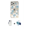 MARSİLYAN™- iPhone 12 Pro Max Kılıf Eksen Asil Prime - Siyah 3D Antistatik Cam Ekran Koruyucu + Shine Kamera Lens - LT