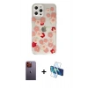 MARSİLYAN™- iPhone 12 Pro Max Kılıf Eksen Asil Prime - Siyah 3D Antistatik Cam Ekran Koruyucu + Turuncu Neon Fosforlu Kamera Lens