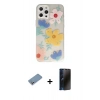 MARSİLYAN™- iPhone 12 Pro Max Kılıf Eksen Asil Prime - Siyah 3D Antistatik Hayalet Cam Ekran Koruyucu + Shine Kamera Lens Koruma Cam - GS