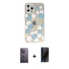 MARSİLYAN™- iPhone 12 Pro Max Kılıf Eksen Asil Prime - Siyah 3D Antistatik Hayalet Cam Ekran Koruyucu + Neon Fosforlu Kamera Lens - BZ