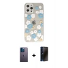MARSİLYAN™- iPhone 12 Pro Max Kılıf Eksen Asil Prime - Siyah 3D Antistatik Hayalet Cam Ekran Koruyucu + Neon Fosforlu Kamera Lens - MI