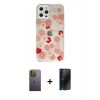 MARSİLYAN™- iPhone 12 Pro Max Kılıf Eksen Asil Prime - Siyah 3D Antistatik Hayalet Cam Ekran Koruyucu + Neon Fosforlu Kamera Lens - YL