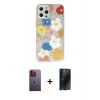 MARSİLYAN™- iPhone 12 Pro Max Kılıf Eksen Asil Prime - Siyah 3D Antistatik Hayalet Cam Ekran Koruyucu + Neon Fosforlu Kamera Lens - TU