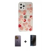 MARSİLYAN™- iPhone 12 Pro Max Kılıf Eksen Asil Prime - Siyah 3D Antistatik Hayalet Cam Ekran Koruyucu + Neon Fosforlu Kamera Lens - SI