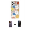 MARSİLYAN™- iPhone 12 Pro Max Kılıf Eksen Asil Prime - Siyah 3D Antistatik Hayalet Cam Ekran Koruyucu + Neon Fosforlu Kamera Lens - SI