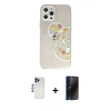 MARSİLYAN™- iPhone 12 Pro Max Kılıf Eksen Asil Prime - Siyah 3D Antistatik Hayalet Cam Ekran Koruyucu + Shine Kamera Lens - LT