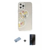 MARSİLYAN™- iPhone 12 Pro Max Kılıf Eksen Asil Prime - Siyah 3D Antistatik Hayalet Cam Ekran Koruyucu + Shine Kamera Lens Koruma Cam - MI