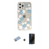 MARSİLYAN™- iPhone 12 Pro Max Kılıf Eksen Asil Prime - Siyah 3D Antistatik Hayalet Cam Ekran Koruyucu + Shine Kamera Lens Koruma Cam - MI