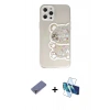 MARSİLYAN™- iPhone 12 Pro Max Kılıf Eksen Asil Prime - Siyah 3D Antistatik Seramik Nano Ekran Koruyucu + Metal Kamera Lens Koruma Cam - GD