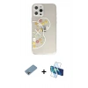 MARSİLYAN™- iPhone 12 Pro Max Kılıf Eksen Asil Prime - Siyah 3D Antistatik Seramik Nano Ekran Koruyucu + Shine Kamera Lens Koruma Cam - GI