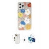 MARSİLYAN™- iPhone 12 Pro Max Kılıf Eksen Asil Prime - Siyah 3D Antistatik Seramik Nano Ekran Koruyucu + Shine Kamera Lens - GD
