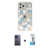 MARSİLYAN™- iPhone 12 Pro Max Kılıf Eksen Asil Prime - Siyah 5D Eko Cam Ekran Koruyucu + Neon Fosforlu Kamera Lens - MI
