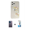 MARSİLYAN™- iPhone 12 Pro Max Kılıf Eksen Asil Prime - Siyah 5D Eko Cam Ekran Koruyucu + Neon Fosforlu Kamera Lens - MI