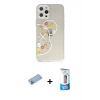 MARSİLYAN™- iPhone 12 Pro Max Kılıf Eksen Asil Prime - Siyah 5D Eko Cam Ekran Koruyucu + Mavi Shine Kamera Lens Koruma Cam