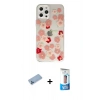 MARSİLYAN™- iPhone 12 Pro Max Kılıf Eksen Asil Prime - Siyah 5D Eko Cam Ekran Koruyucu + Mavi Shine Kamera Lens Koruma Cam