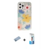 MARSİLYAN™- iPhone 12 Pro Max Kılıf Eksen Asil Prime - Siyah 5D Eko Cam Ekran Koruyucu + Mavi Shine Kamera Lens Koruma Cam