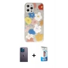 MARSİLYAN™- iPhone 12 Pro Max Kılıf Eksen Asil Prime - Siyah 5D Eko Cam Ekran Koruyucu + Neon Fosforlu Kamera Lens - MI