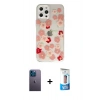 MARSİLYAN™- iPhone 12 Pro Max Kılıf Eksen Asil Prime - Siyah 5D Eko Cam Ekran Koruyucu + Neon Fosforlu Kamera Lens - MI