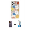 MARSİLYAN™- iPhone 12 Pro Max Kılıf Eksen Asil Prime - Siyah 5D Eko Cam Ekran Koruyucu + Neon Fosforlu Kamera Lens - SI